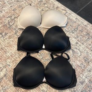 Victoria Secret PINK bras. 2 black, 1 nude. 34 D